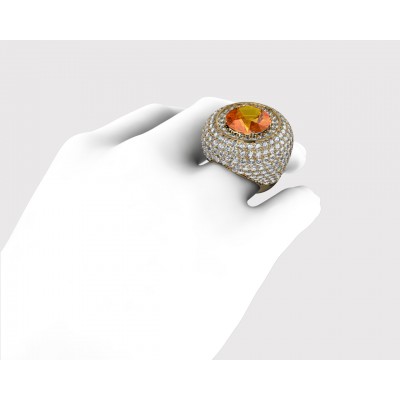 Amira Citrine & Diamond Cocktail Ring